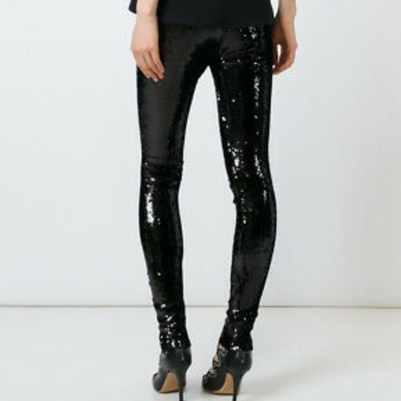 NWT Sequin Stretch Pull On Leggings - Picture 3 of 10